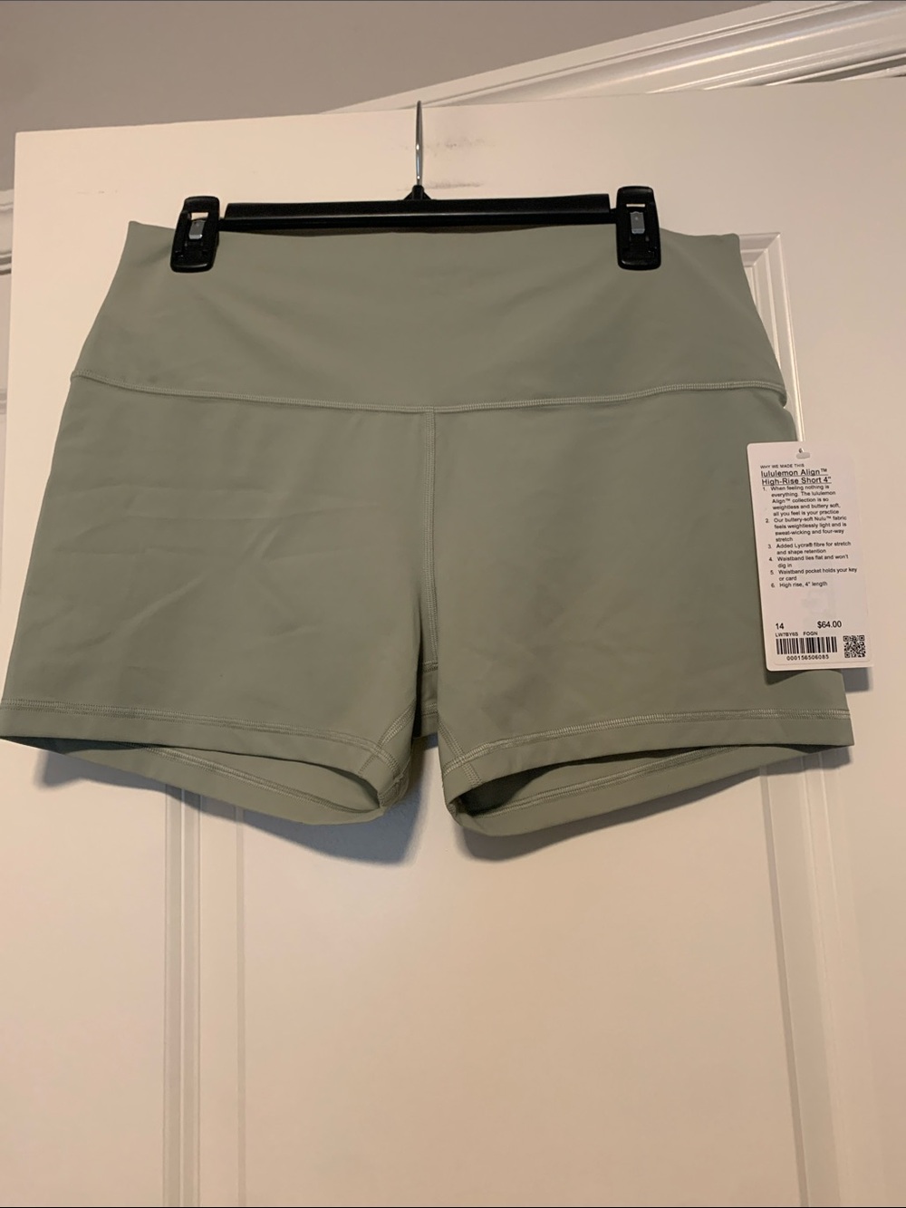 lululemon Align High-Rise Short 4" in Fog Green, Sz 14, NWT